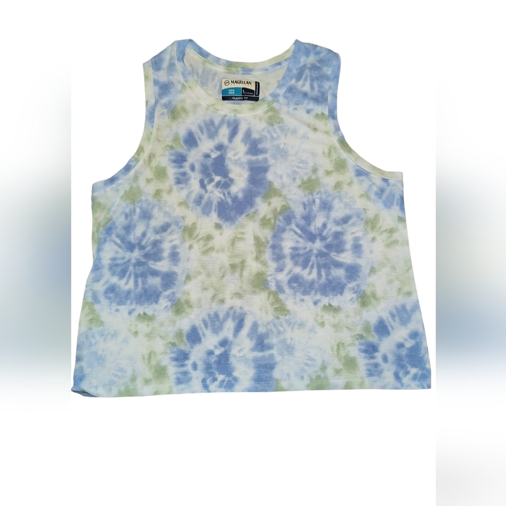 Magellan Women's Fish Gear Tie Dye Sleeveless Tank Top Gorpcore Size Large